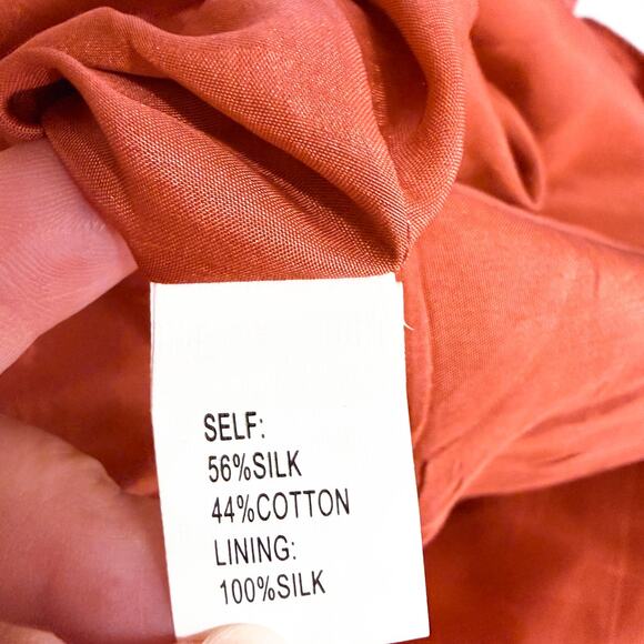 Vintage Y2K Silk Babydoll Braided Strap Sleeveless Fairy Midi Dress Rust Size 4 - Picture 9 of 11